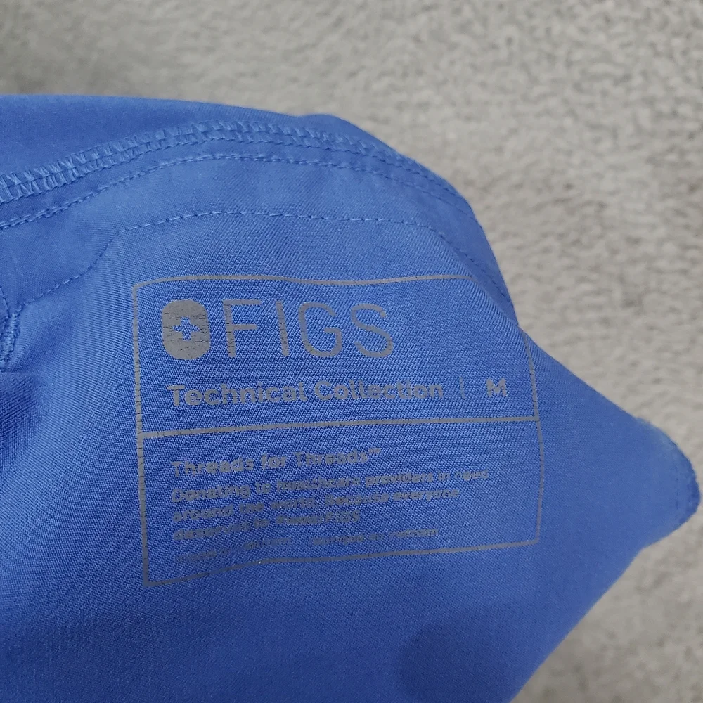 Figs Axim Cargo Scrub Pants Mens Medium Blue T2001